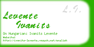 levente ivanits business card